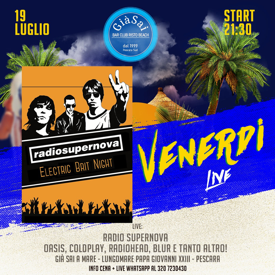 Radiosupernova - Electric Brit Night - Venerdi 19 luglio 21.30