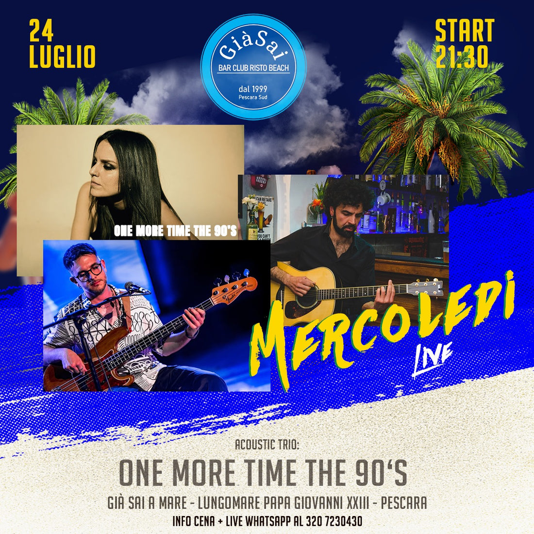 Acustic Trio - One More TIme the 90's - Mercoledi 24 luglio 21.30