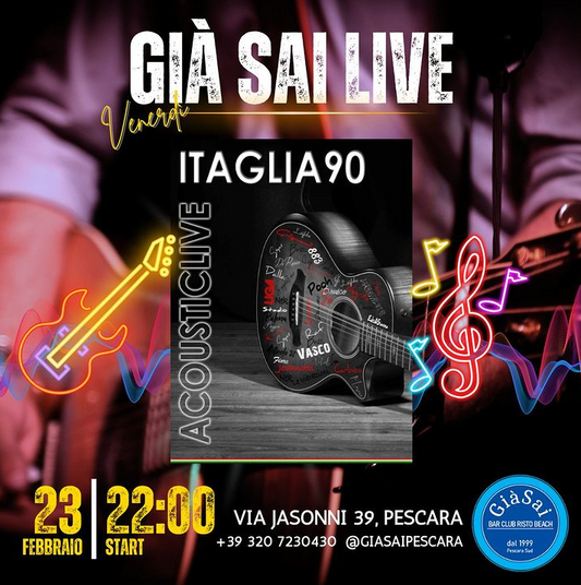 ITAGLIA90 Acustic - Venerdì 23 febbraio ore 22.00 - Live Già Sai